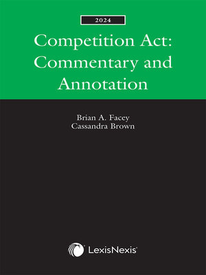 cover image of Competition Act: Commentary and Annotation